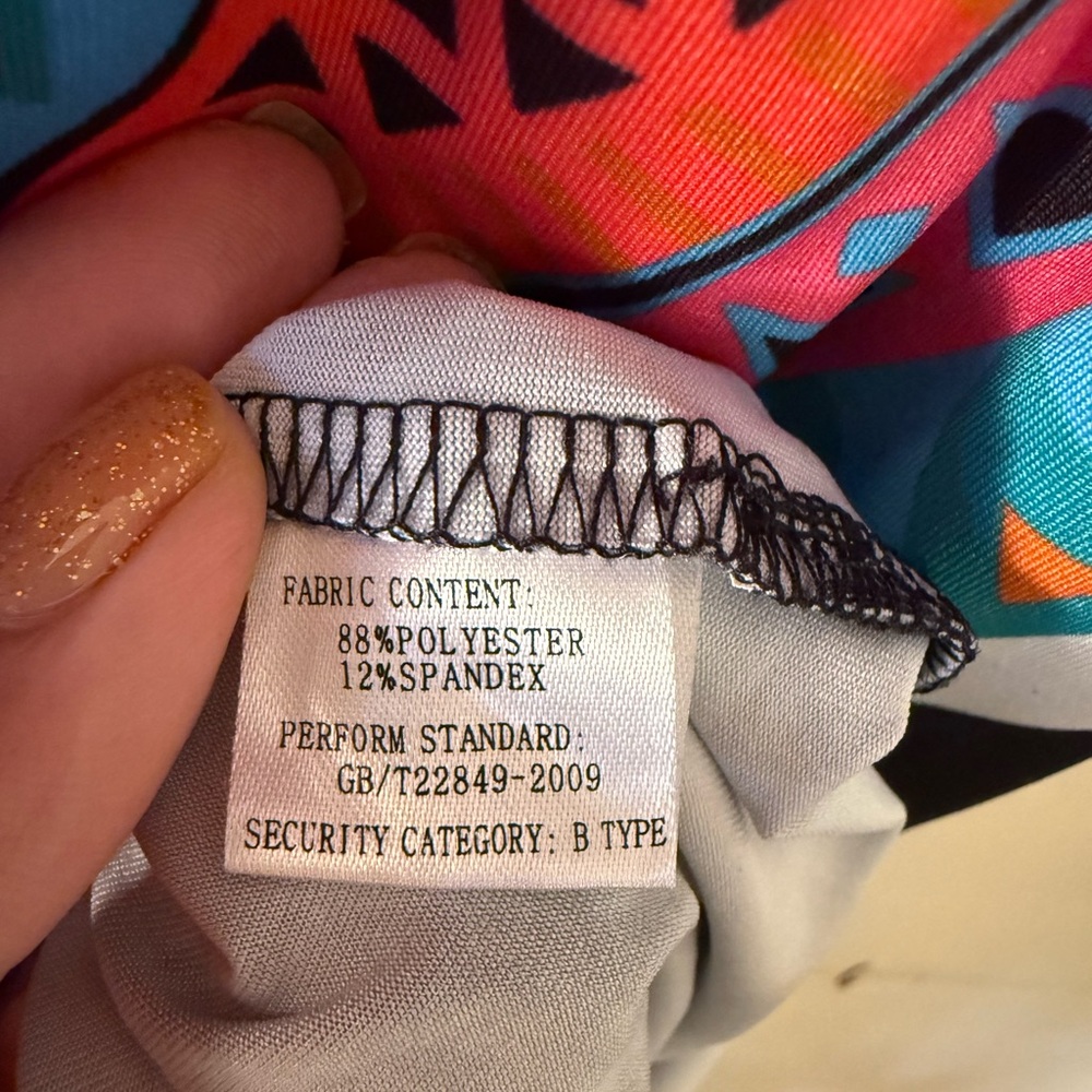 Spaghetti-Strap Maxi Dress in Pink and Blue Geometric Print - Picture 11 of 11